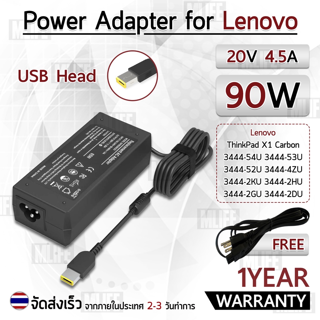 สายชาร์จ คอม อะแดปเตอร์ Lenovo 20V 4.5A อะแดปเตอร์คอม Charger Adapter Power Supply Lenovo L440 L450 