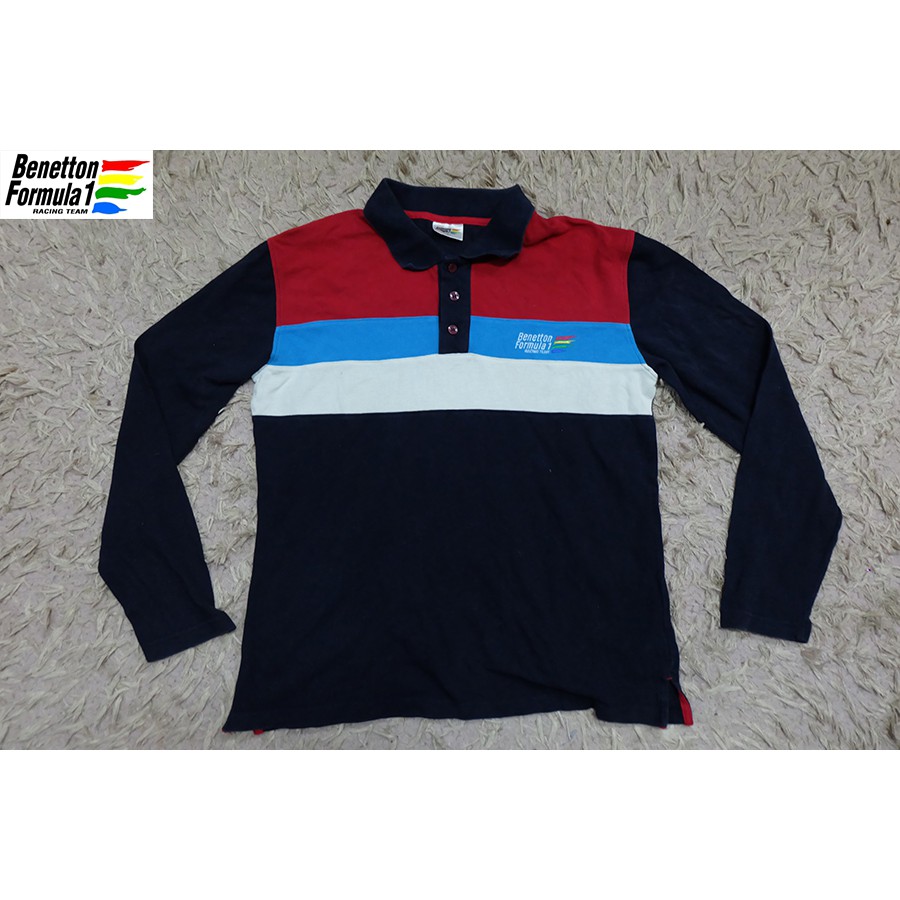 เสื้อยืดคอปก เสื้อโปโล มือ 2 ของญี่ปุ่น ไซส์ M ผู้ชาย แบรนด์ Benetton formula 1