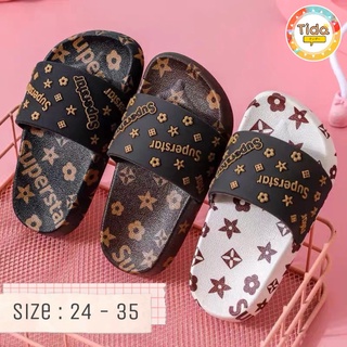 🇹🇭พร้อมส่งจากไทย🇹🇭รองเท้าแตะ รองเท้าเด็กลายหลุยส์ ไซส์ 24-35