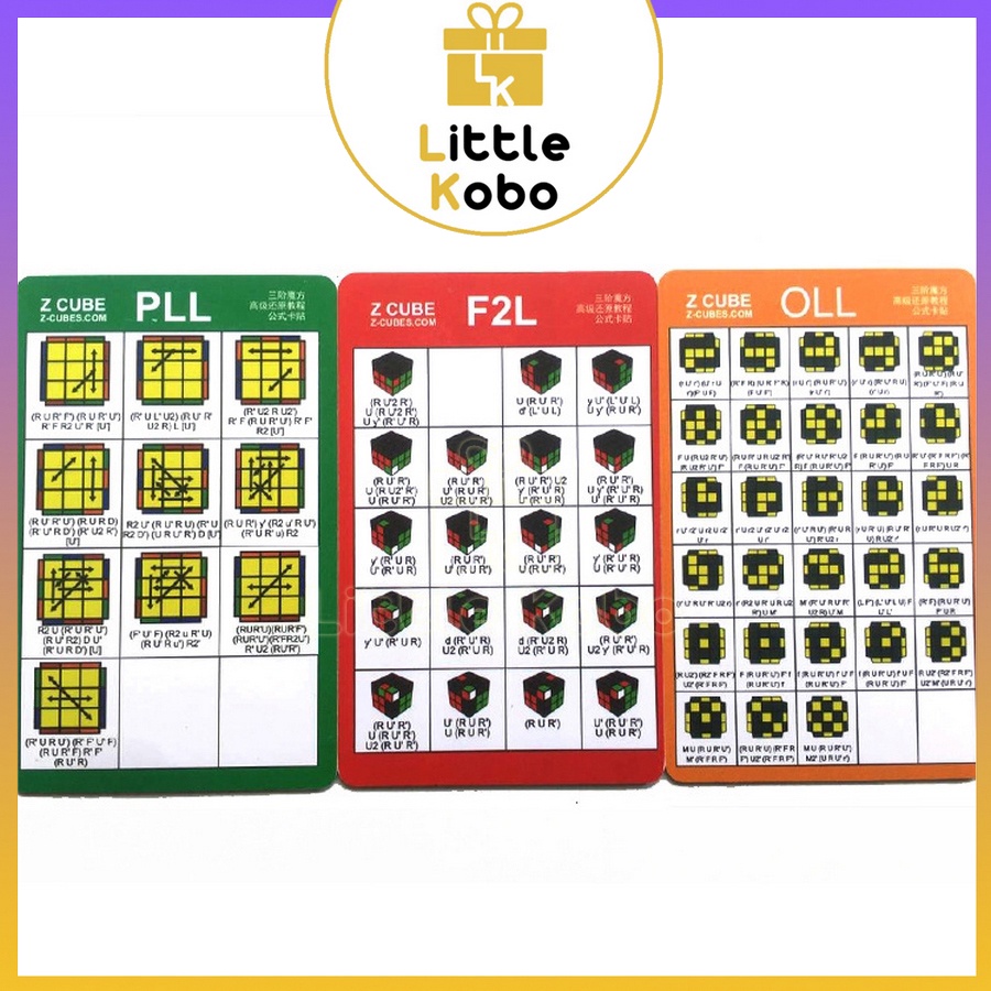 ชุดการ์ดสูตร Rubik ความเร็วสูง F2L OLL PLL สูตรอุปกรณ์เสริมหัวหน่าวของเล่นทางปัญญาสําหรับเด็ก - Kobo