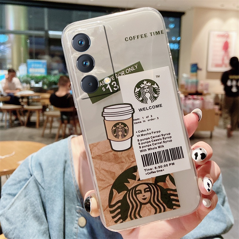 2021 New เคสโทรศัพท์ RealmeGT Master Edition /Realme8 5G /Realme7 /RealmeX7 Pro Casing Starbucks Illustration Clear Soft Shockproof Phone Case เคส Realme GT ME