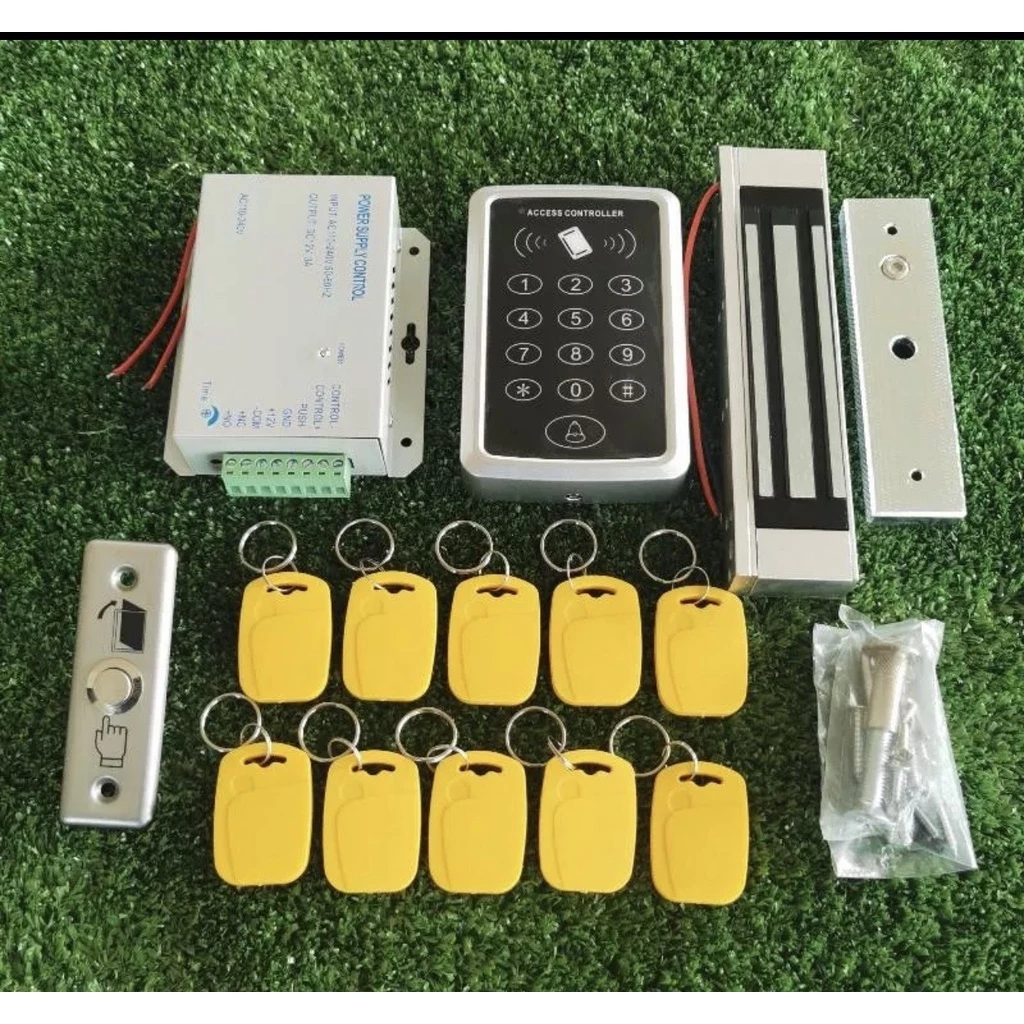Access control เครื่องทาบบัตรเปิดประตูด้วยคีย์การ์ด พร้อมชุดกลอนแม่เหล็กควบคุมการ เข้า-ออก ประตูคอนโด ออฟฟิต บ้าน