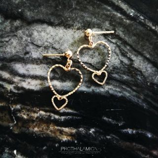 Korea Minimal Cute Heart Earrings : ต่างหู ตุ้มหู หัวใจ มินิมอล