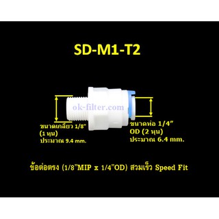 ข้อต่อตรง (1/8MIP x 1/4OD) สวมเร็ว Speed Fit