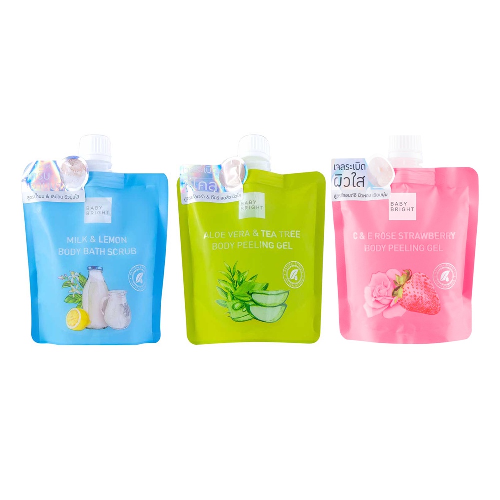 Baby Bright เบบี้ไบร์ท สครับผิวพร้อมอาบน้ำ เจลระเบิดขี้ไคล เจลขัดขี้ไคล มี 3 สูตรให้เลือก
