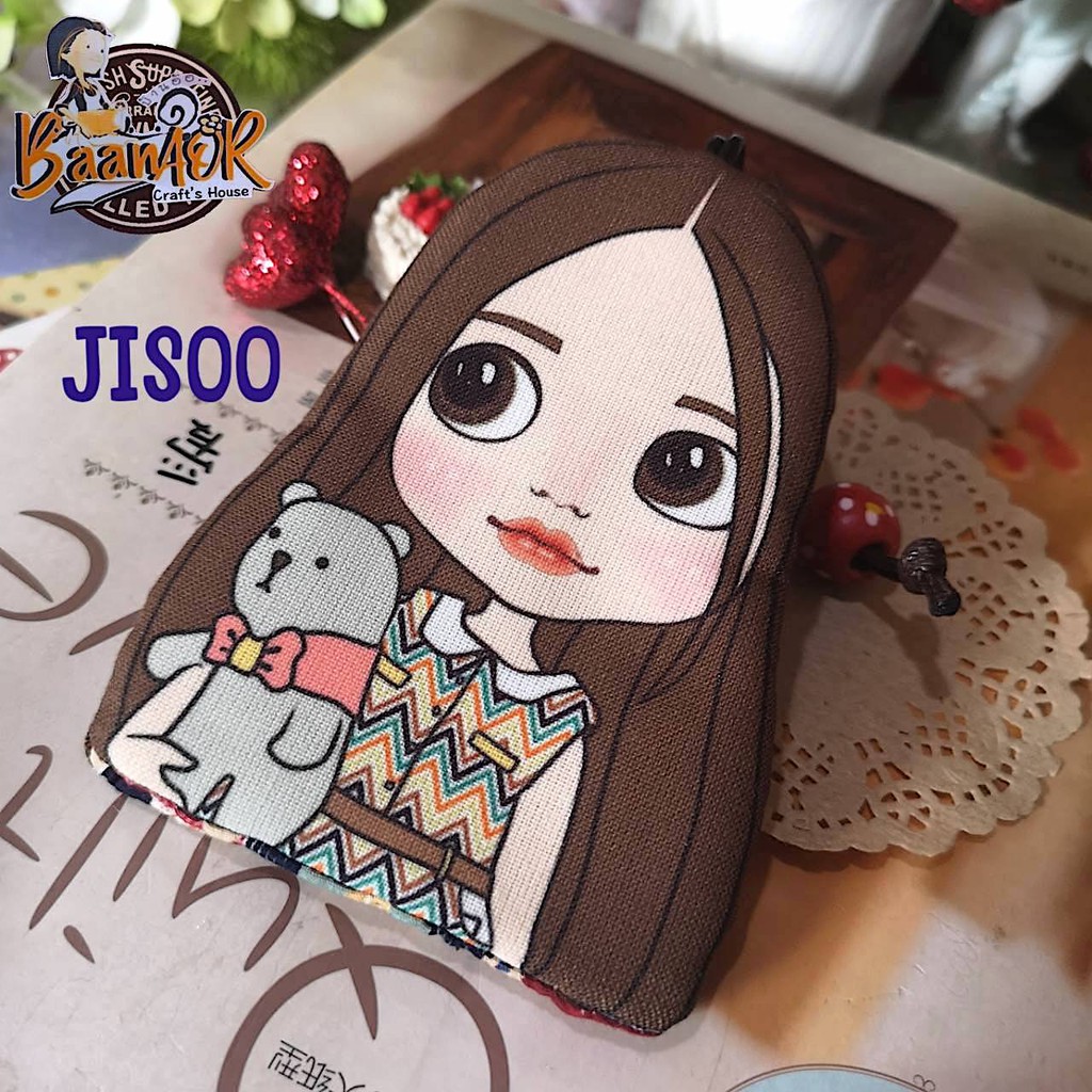 DIY-KG-2012  JISOO Keycover ที่เก็บกุญแจ ลายสาวน้อย JISOO