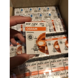 หลอดไฟหน้ารถ ขั้ว H7 12V 55w osram แท้ ผลิตเยอรมันนี ราคาต่อหลอดค่ะ