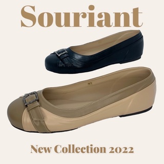 Souriant  No.001-9-7 (รองเท้าคัดชูหัวกลมพื้นยางดำซูริออง’ใส่สบายเท้าไม่ลื่น)