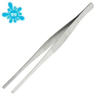 Hospital Home Stainless Steel Straight Tweezers Forceps Handy Tool 9.6" Long