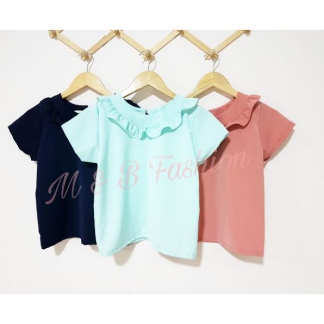 เสื้อฮานาโกะระบายคอ149฿แบบน่ารักชิคๆผ้าฮานาโกะเสื้อทำงาน