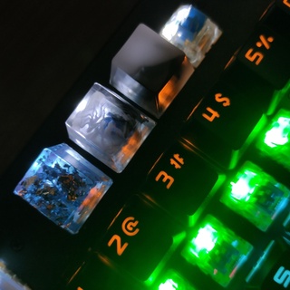 R* ปุ่มกดคีย์บอร์ดเรซิ่น แบบโปร่งแสง RGB สําหรับ Cherry MX Switches