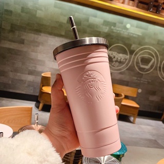 Starbucks ขายดี แก้วกระติกน้ําร้อน เย็น สเตนเลส มีฉนวนกันความร้อน ไล่โทนสี พร้อมหลอดดูด ขนาดเล็ก สําหรับผู้ชาย ผู้หญิง คู่รัก