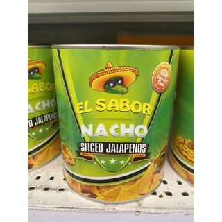 พริกดอง ในน้ำเกลือ ตรา เอลซาบอร์ 2.9 Kg. Nacho Sliced Jalapenos ( El Sabor Brand ) นาโซ่ สไลซ์ จาลาปิโนส