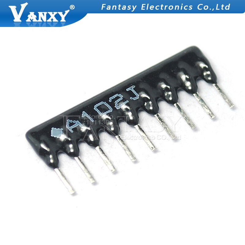 10pcs DIP exclusion Network Resistor array 9pin 100 220 330 470 510 680 1K 1.2K 1.5K 2K 2.2K 3.3K 4.7K 5.1K 5.6K 10K 100K ohm