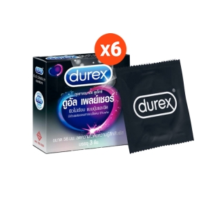 [ใส่โค้ด][DUREBOTW1ลด10%] Durex ดูเร็กซ์ ถุงยางอนามัย ดูอัล เพลย์เชอร์ 3 ชิ้น จำนวน 6 กล่อง