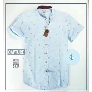 เสื้อเชิ้ตคอจีน ลายเรือใบ มีถึง  4XL