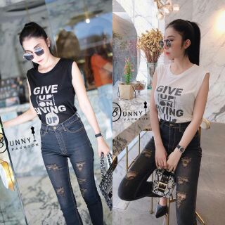 เสื้อแขนกุด สกรีนลาย งานผ้าใยมะพร้าวเนื้อ