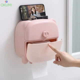 OKUMI_SHOP กล่องใส่ทิชชู กันน้ำ ติดผนังไม่ต้องเจาะ (K-406)