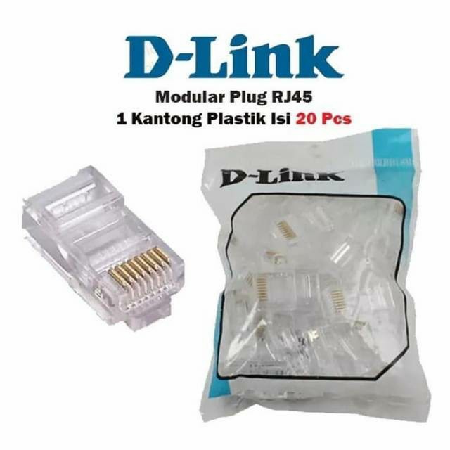 D-LINK Connector Modular UTP RJ45 CAT5E /Dlink RJ45 Cat 5E เนื้อหา 20 ชิ้น