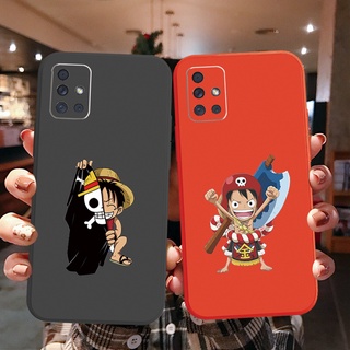 เคสโทรศัพท์มือถือ ขอบสี่เหลี่ยม ลาย One Piece Luffy สําหรับ Samsung Galaxy A31 A32 4G A52 A72 5G A11 A51 A20S