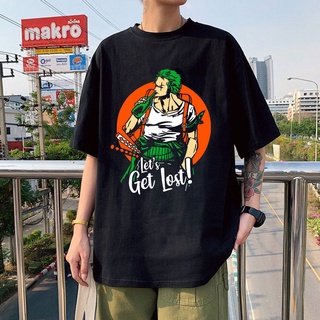 GILDAN 【เสื้อเก๋ไก๋】เสื้อยืด ผ้าฝ้าย 100% พิมพ์ลายอนิเมะ One Piece Zoro Roronoa แนวตลก พรีเมี่ยม สําหรับผู้ชาย