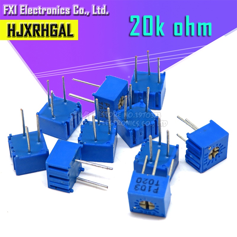 10pcs 3362P-1-203LF 3362P 20K โอห์ม 3362P-1-203 3362P-203 3362 P203 203 Trimpot Trimmer Potentiomete