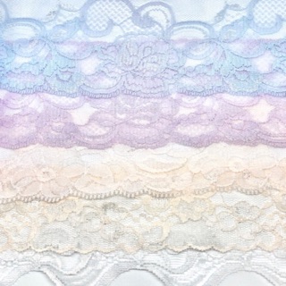 ลูกไม้เส้นใหญ่ ลูกไม้สีพาสเทล สีหวาน เส้นแต่ง ริบบิ้นลูกไม้ ลูกไม้ขอบหยัก ระบายลูกไม้ ลูกไม้แบ่งขาย