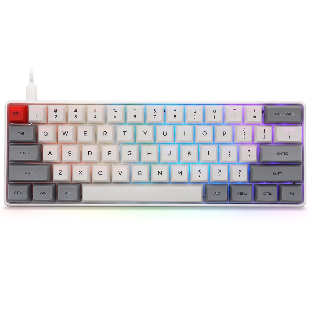 61Keys NKRO Gateron Switch USB Type-C Ergonomic Mechanical Gaming ...