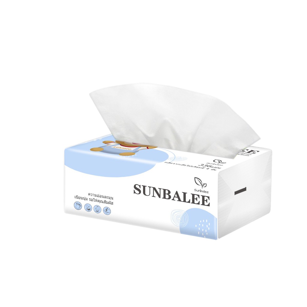 🧻 Small K กระดาษทิชชู Sunbalee กระดาษเช็คหน้า &amp; เช็คมือ กระดาษทิชชูพกพา ปลอดภัย ไร้สารเรืองแสง Small  K 🧻K