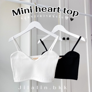 Jilalin.bkk🌷MINI HEART TOP✨ เสื้อสายเดี่ยวสายฝอ เสื้อครอป เสื้อสายเดี่ยว