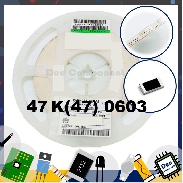 47K Ohm (47) 0603 ±1% 0603F4702T5E ROYAL OHM  1-A2-38 (ขายยกแพ็ค 1 แพ็ค มี 100 ชิ้น)