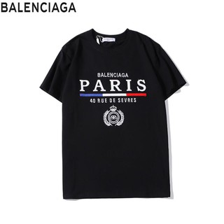 เสื้อยืดแขนสั้นผ้าฝ้ายพิมพ์ลายปารีสแฟชั่น Unisex