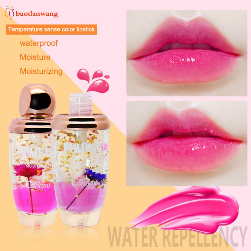 Fashion Lips Make Up Waterproof Long Lasting Lip Gloss Tint Change Color Baby Lips Transparent Flower Jelly Makeup Kit 7687 Without Return Beauty Essentials Beauty & Health