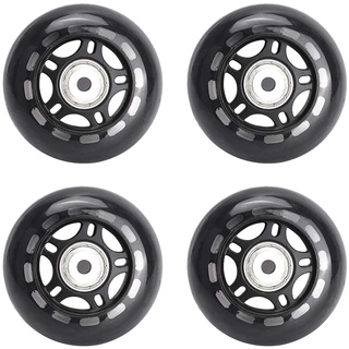 4 Pack Inline Skate Wheels Indoor/Outdoor Roller Blades Replacement Wheel with Bearings 70mm,Black