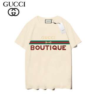 เสื้อยืดแขนสั้น ผ้าฝ้าย พิมพ์ลาย Gucc แฟชั่นสําหรับผู้ชาย และผู้หญิง