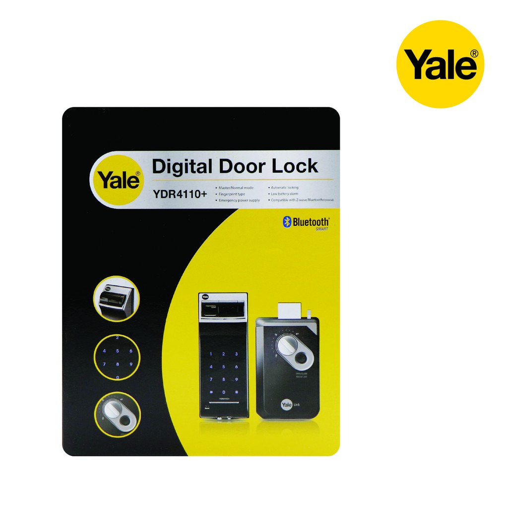 Yale YDR4110+ ดิจิตอลล็อคแบบสแกนลายนิ้วมือ หน้าจอสัมผัส (ชุดเสริมความ