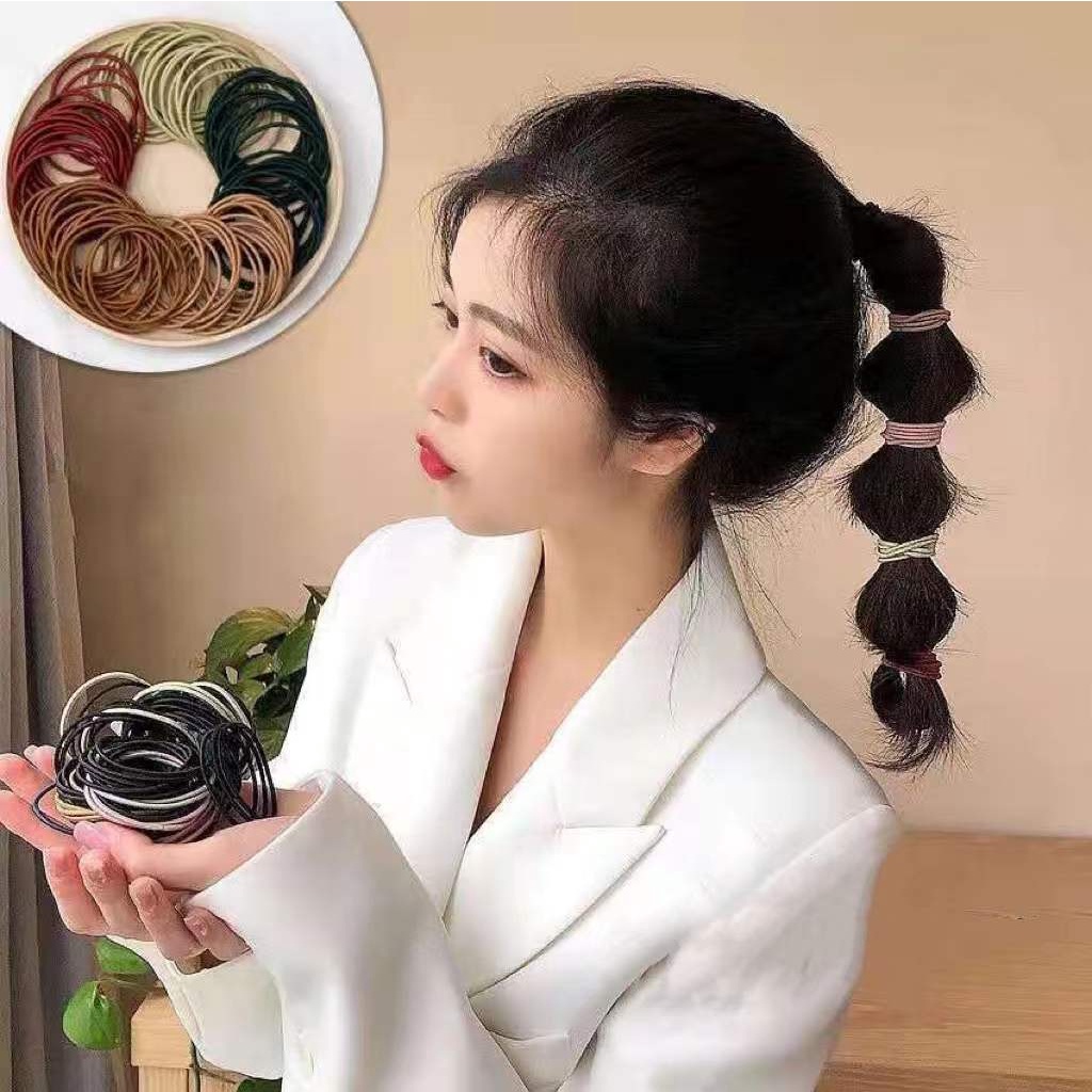 ที่คาดผมสีลูกกวาดที่คาดผมสไตล์เกาหลี ยางรัดผม แบบผ้า หลากสีสัน มีความยืดหยุ่นสูง ไร้ตะเข็บ - รูปที่ 4
