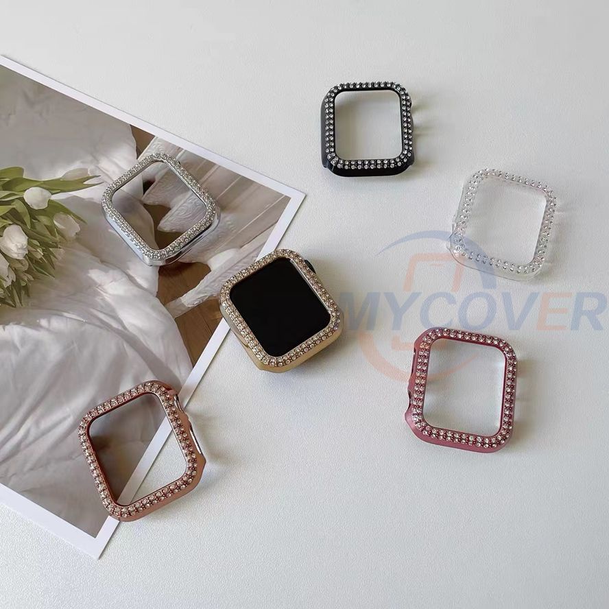 เคสนาฬิกาข้อมือ ประดับเพชร สําหรับ Smart Watch Series 7 6 SE 5 4 3 2 1 45 มม. 41 มม. 44 มม. 40 มม. 42 มม. 38 มม.