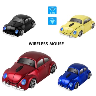 เมาส์ออปติคอลไร้สาย 2.4G Beetle Car Mouse 3D 1600DPI สําหรับโน้ตบุ๊ก เดสก์ท็อป