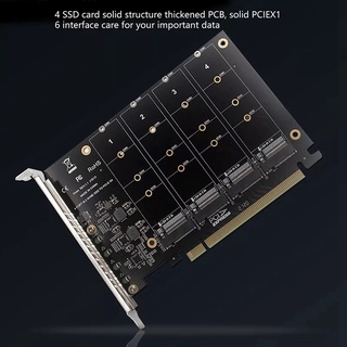 (PH44)PCIE 4-Port M.2 NVME SSD Expansion Card Computer Motherboard Solid State Drive Expansion Card