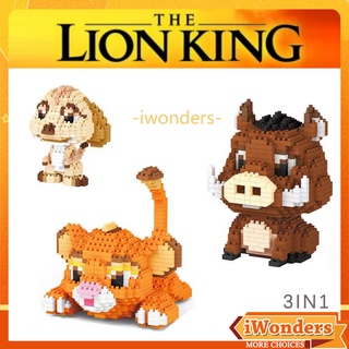 บล็อกตัวต่อนาโน The Lion King MOC The Lion Kings Timon &amp; Pumbaa ของเล่น ของขวัญ สร้างสรรค์ 3in1