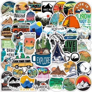 50PCS Outdoor Explore Mountain Climbing Stickers Laptop Guitar Luggage Waterproof Graffiti Sticker Decal