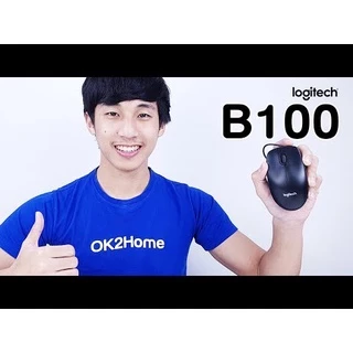 🔥ขายดีมาก🔥⚡️เม้าส์ยูเอสบี⚡️ Logitech B100 Optical Mouse USB (Black) ความละเอียด 800 dpi ขนาดมาตรฐานจับสะดวก