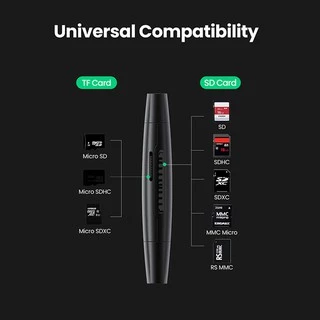 UGREEN รุ่น 80191 USB-C +USB TF/SD 3.0 Card Reader Black เครื่องอ่านการ์ด รองรับเมมโมรี่ สูงสุด 1TB