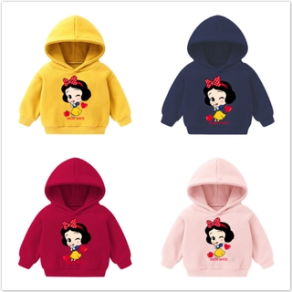 เสื้อกันหนาว เด็กผู้หญิง Snow White การ์ตูน 3-8 ปี เสื้อฮู้ดแขนยาวเด็ก