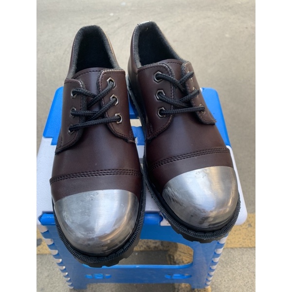 รองเท้าหนังหัวเหล็กสีน้ำตาล เหล็กนอก (size36-47) หนังสีน้ำตาล นอกตาล