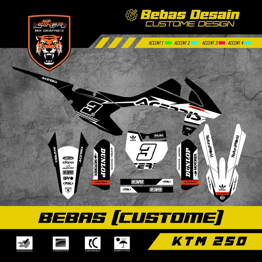 DECAL KTM 250 2017 ฟรี CUSTOME