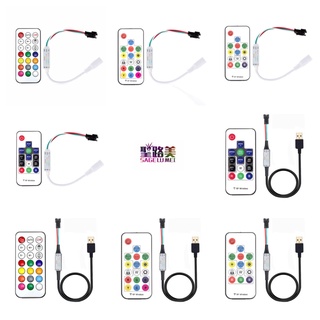 Dc5v-24v DC12V LED Pixel IC Controller DC5V USB Controller RF 14Key / 17key / 21Key Remote สําหรับ 5050 Full Color WS2811 WS2812B SK6812 1903 LED Strip Lighs Tape