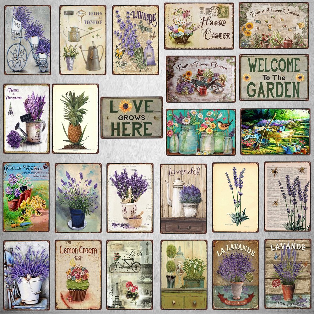 ป้ายโลหะ ลาย Welcome to the Garden สไตล์วินเทจ ขนาด 30X20 ซม. สําหรับตกแต่งผนังบ้าน บาร์ ฟาร์มเฮาส์