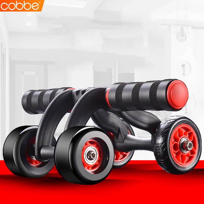 Cobbe ล้อกลิ้งฟิตเนส 4 ล้อ เครื่องออกกำลังกาย ลูกกลิ้งลดหุ่น Roller push up bar อุปกรณ์ฟิตเนส ลูกกลิ้งกำกาย ล้อลูกกลิ้ง